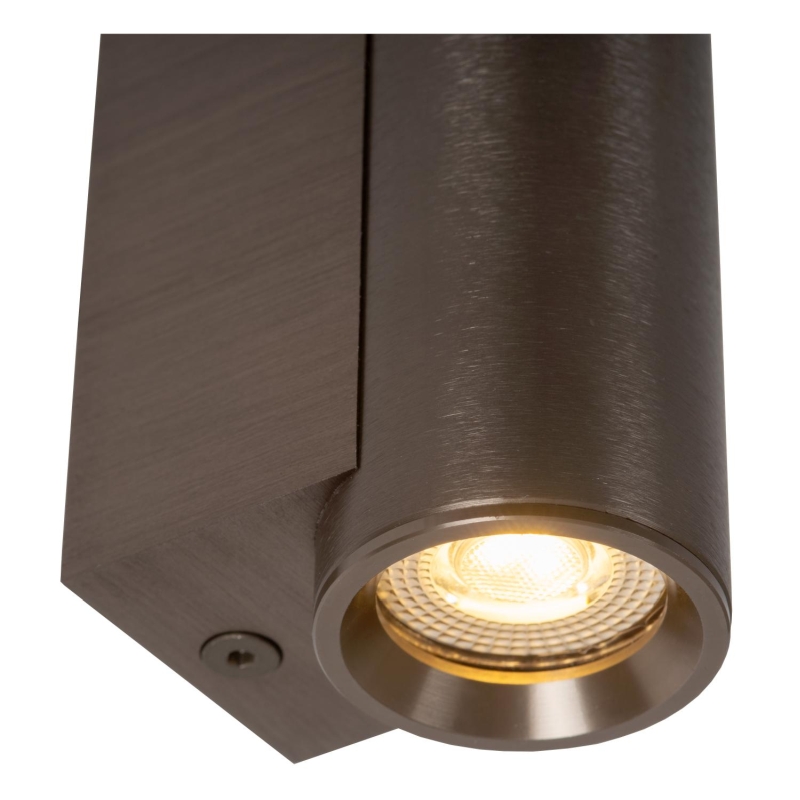 Lucide DUPLA - Wall spotlight / Wall light - 1xGU10 (MR11) - Rust Brown